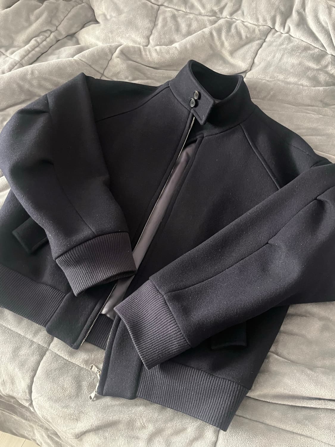 포커페이스 오버사이즈 해링턴 울 블루종 46 상품이미지1