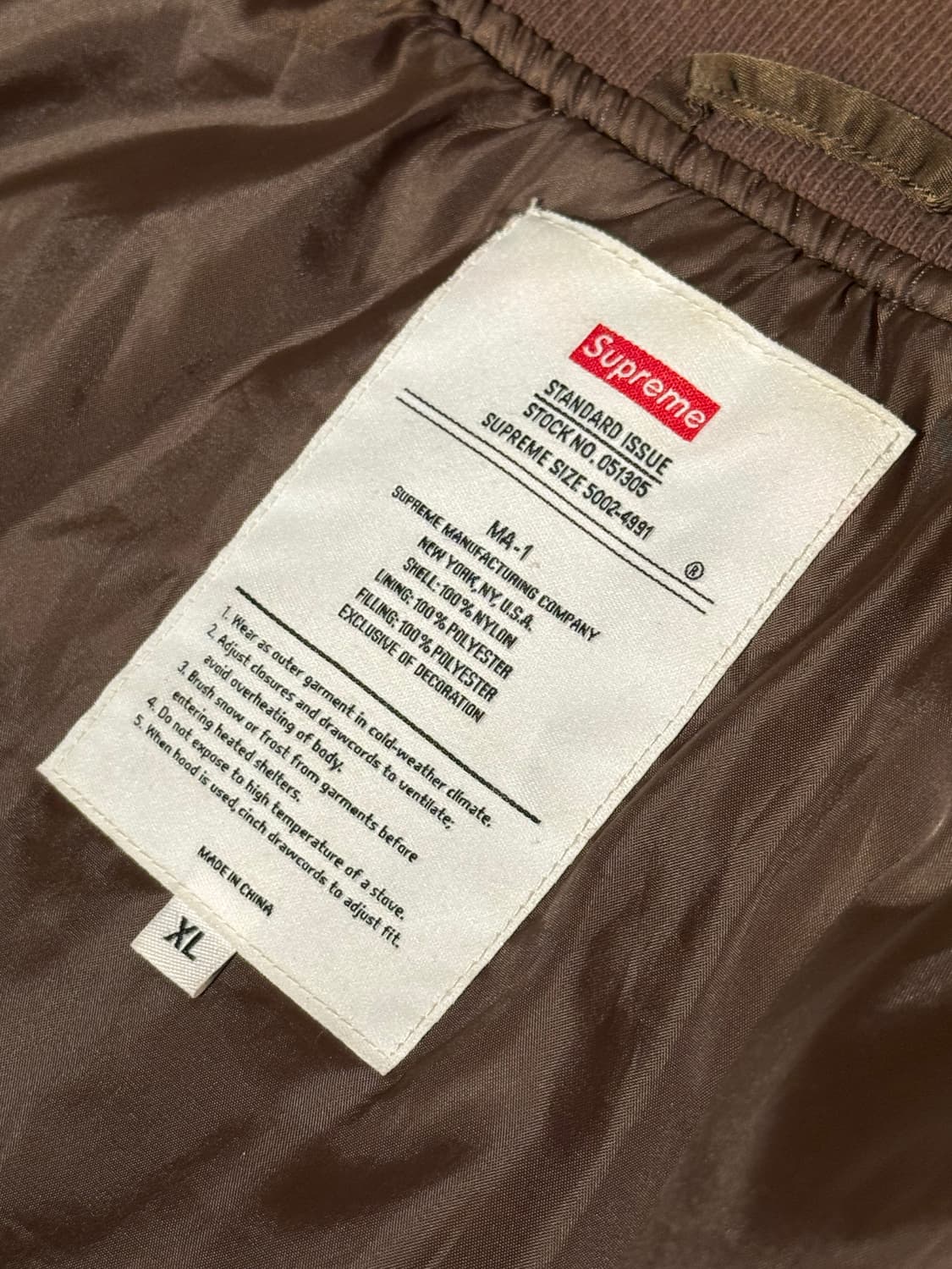 22SS Supreme Second To None MA-1 상품이미지4