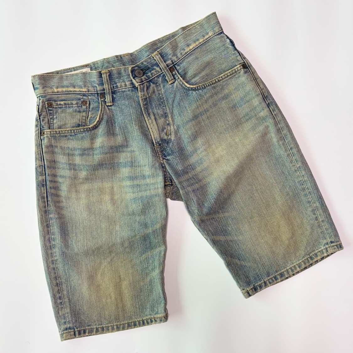 에드윈 503 빈티지 워싱 데님 하프 팬츠 상품이미지1