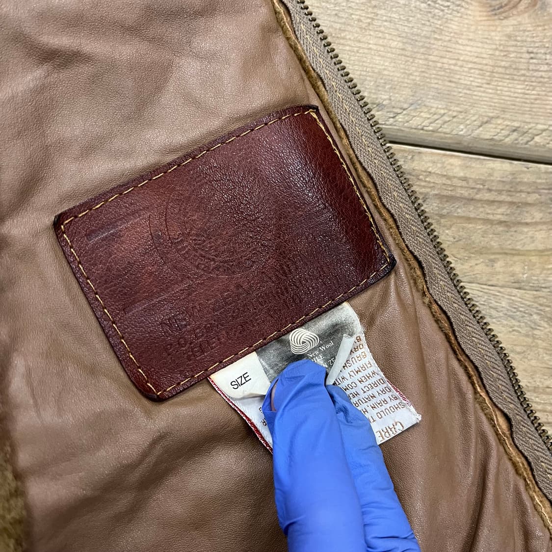 80s 뉴질랜드산 양가죽 양모 무스탕 베스트 빈티지 상품이미지4