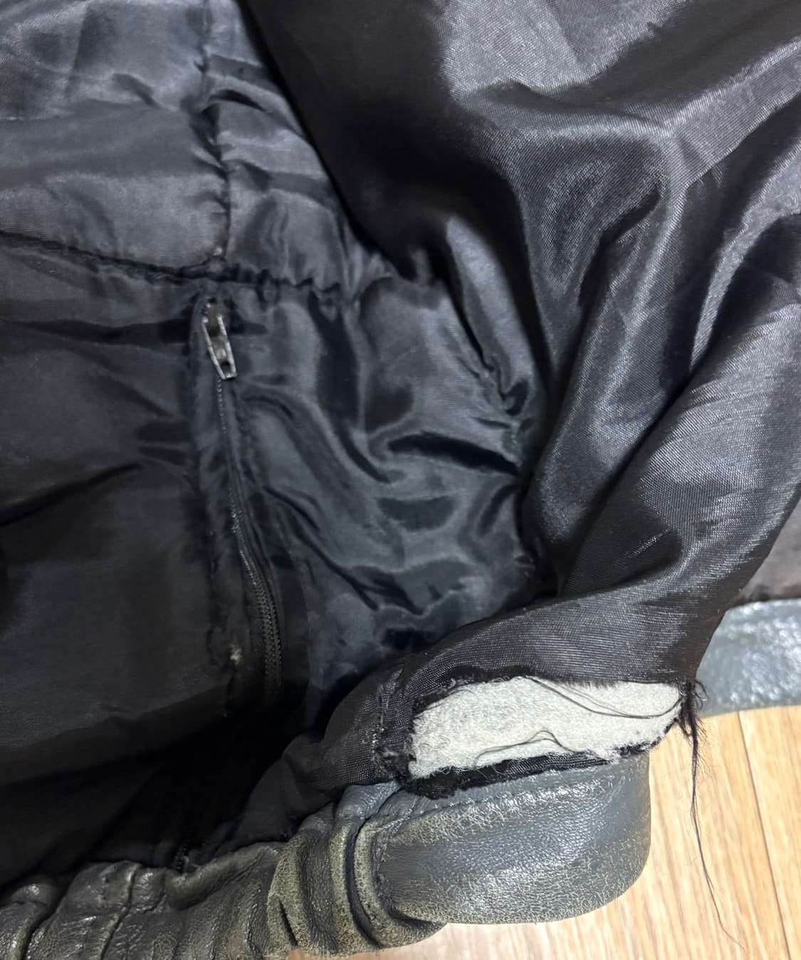 80s 프랑스군 레더 플라이트 자켓 상품이미지4