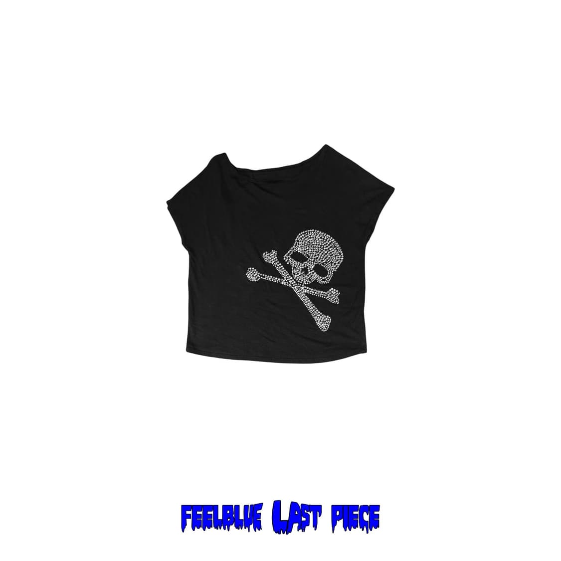 Skull Metal Stud Top 고스 펑크 오프숄더 탑 상품이미지1