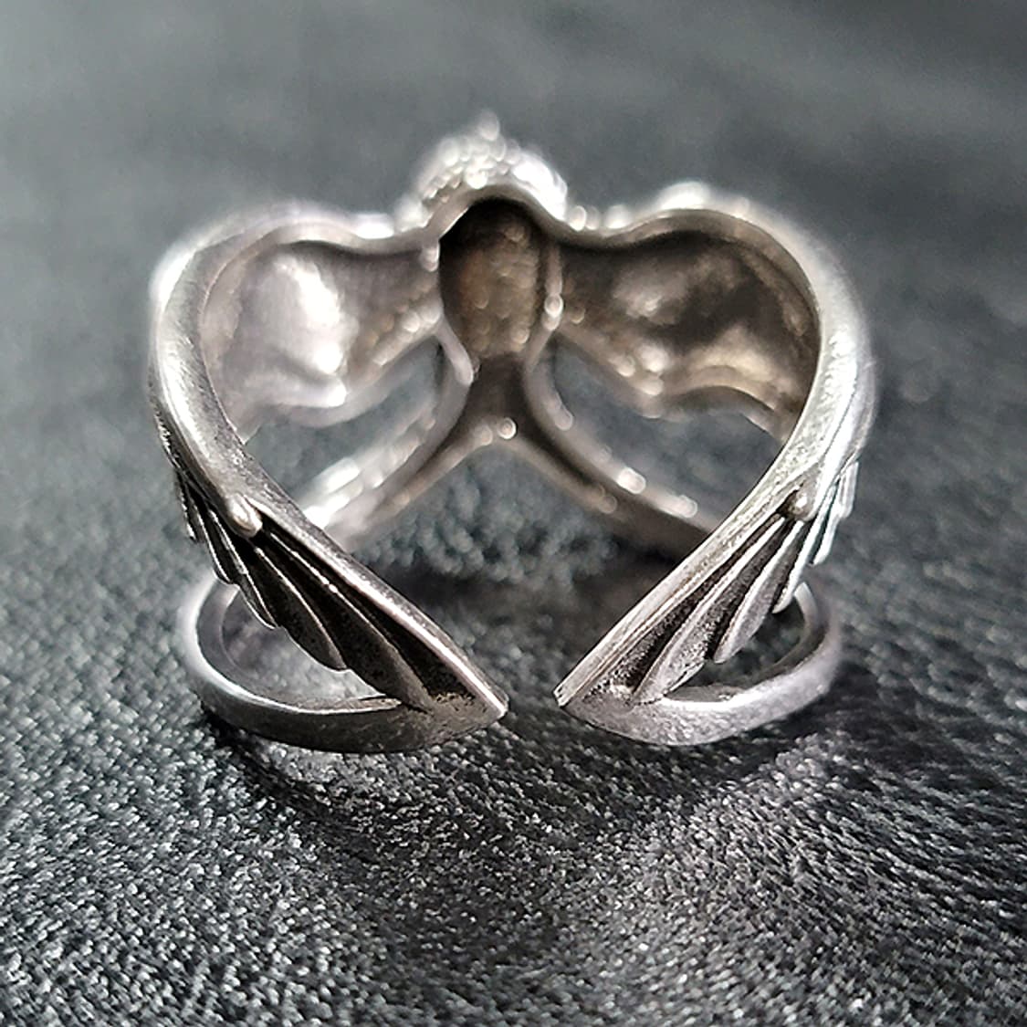 Wings of Freedom 백동 남자 엔틱 빈티지 진격의거인 반지 상품이미지4