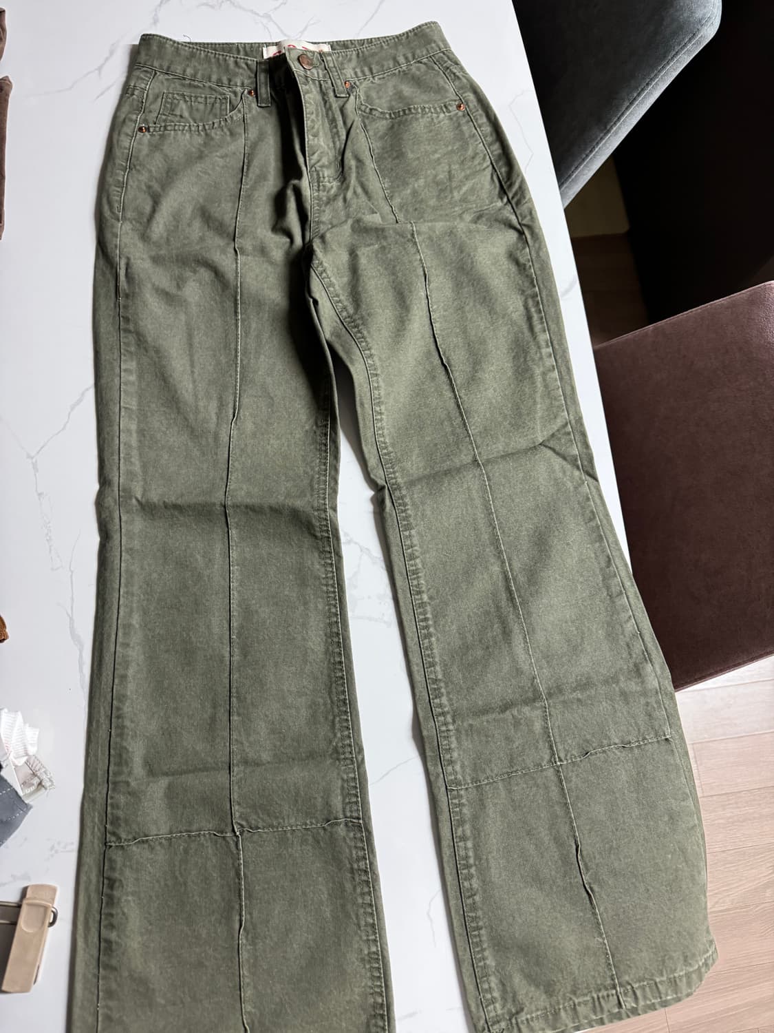 ootj 카키 부츠컷 팬츠 상품이미지1