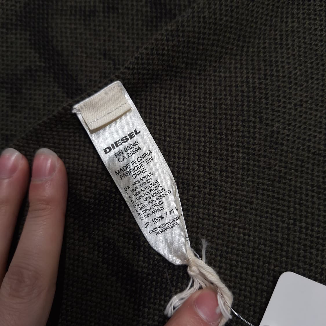 DIESEL 디젤 카키 브레이브맨 스펠아웃 로고 머플러 목도리 새상품 상품이미지7