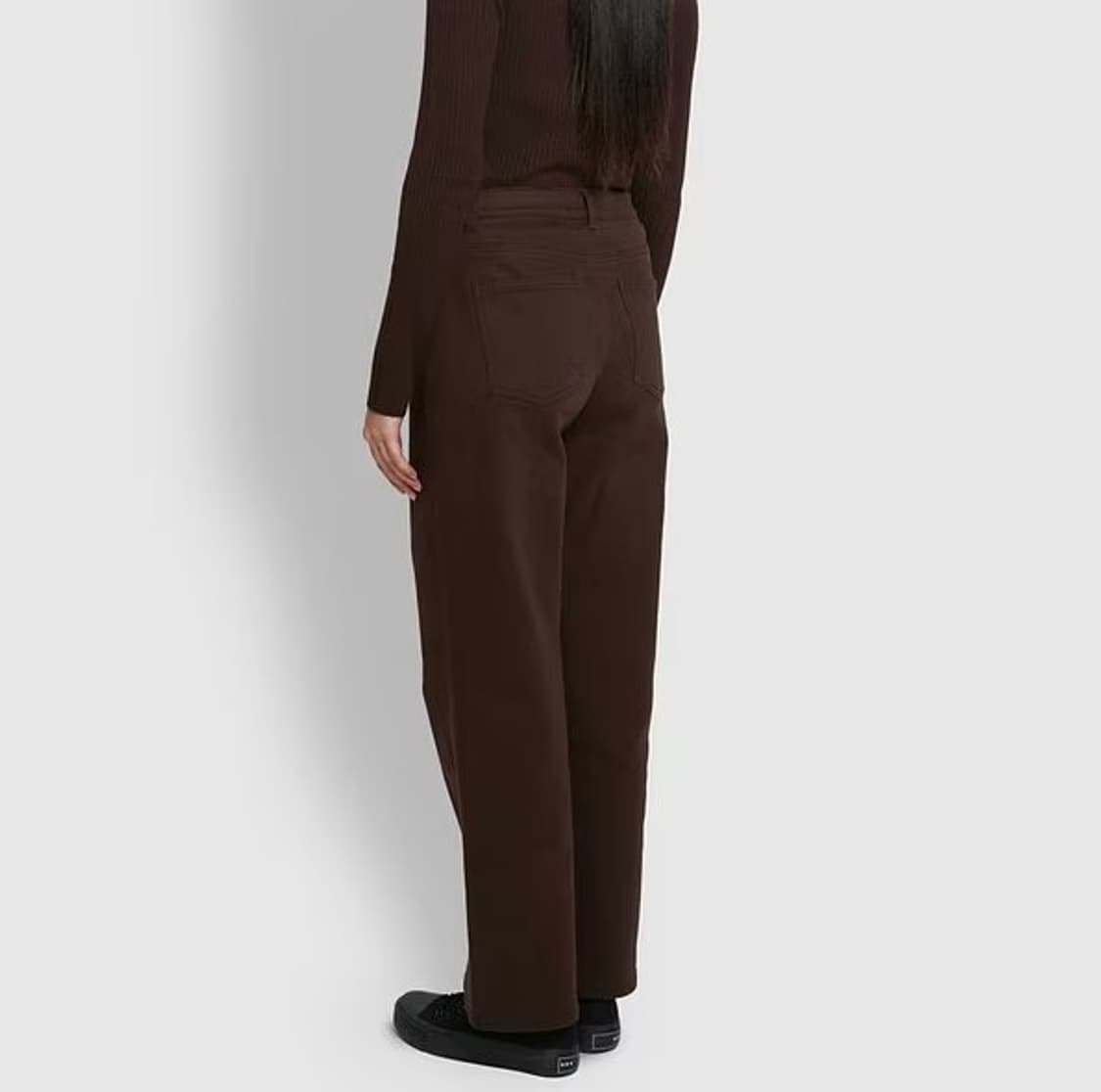 JAJU 자주 여 루즈핏 와이드 브라운 데님 팬츠 (28사이즈) 상품이미지4