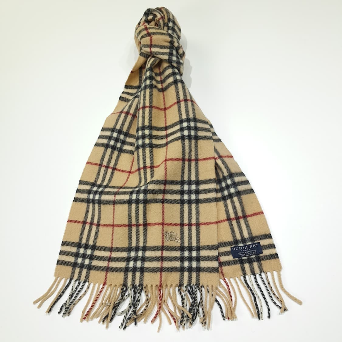 MX471 버버리 00s 영국판 램스울 노바체크 베이지 머플러 목도리 상품이미지2