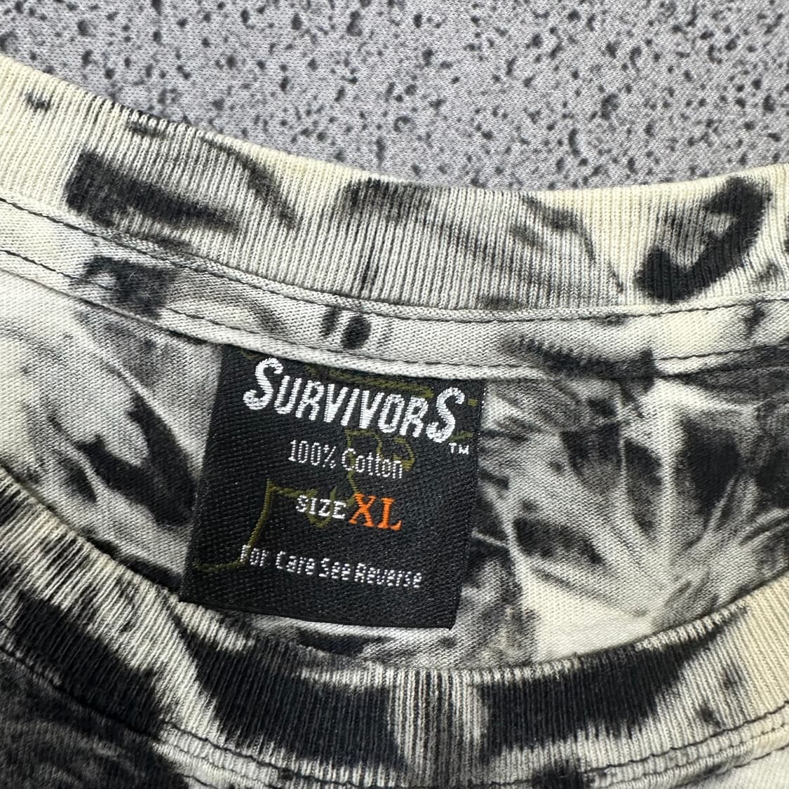 ✨ (바배) 빈티지 서바이벌 카모 스나이퍼 해골 타이다이 반팔티 상품이미지4