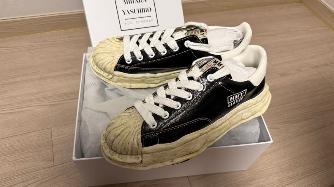 (45) 미하라 야스히로 블레이키 레더 블랙 새상품 상품이미지1