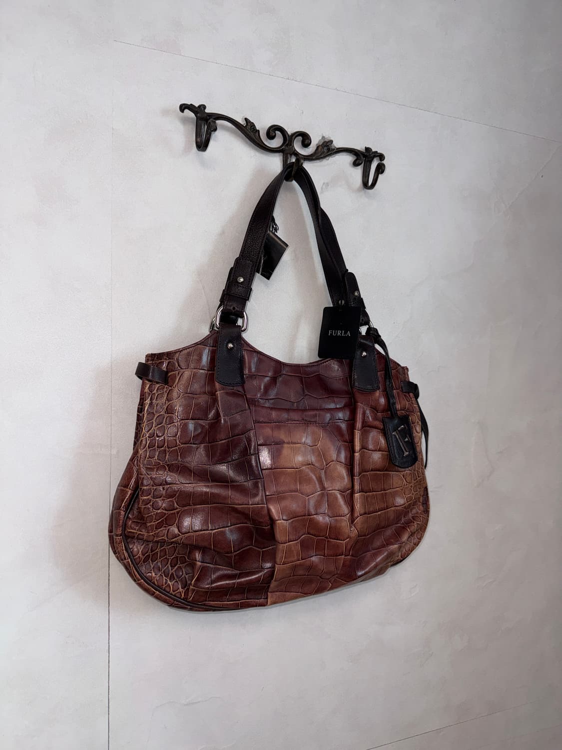 Furla red brown python shoulder bag 상품이미지2