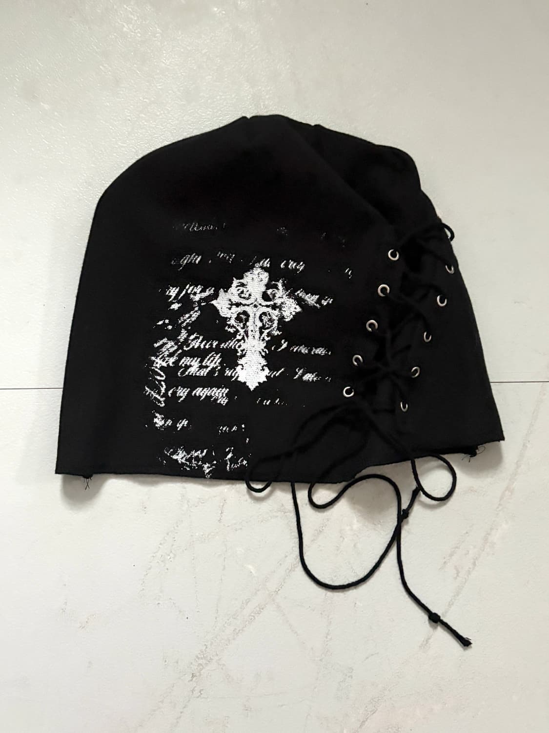 • hurtmade Black Cross logo eyelet beani 상품이미지1