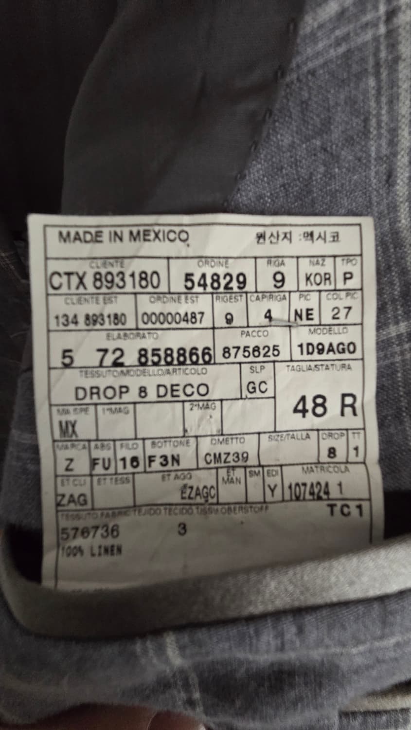 Z Zegna 체크 블레이저 48R 상품이미지9