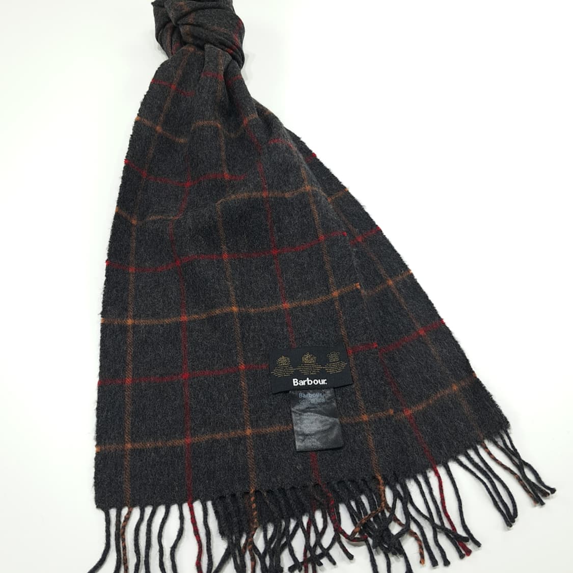 MX249 바버 차콜그레이 윈도우페인 울 목도리 머플러 상품이미지2