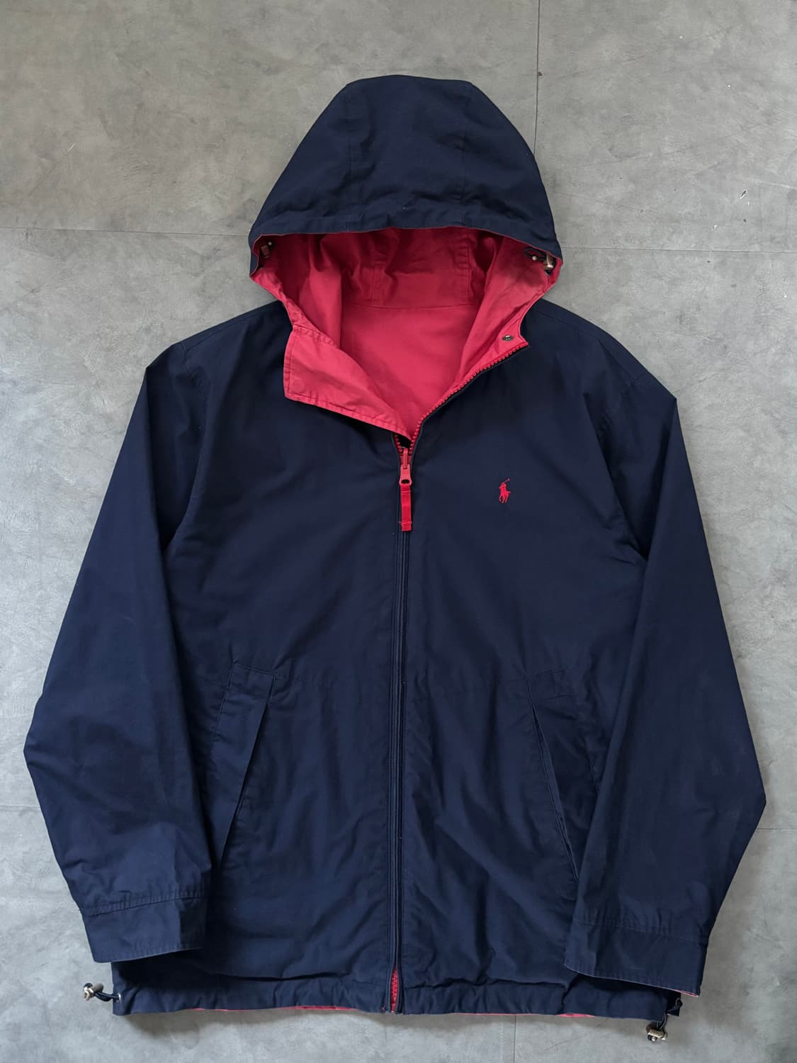 Polo 폴로 랄프로렌 네이비-레드 리버시블 후드 코튼 자켓 상품이미지2