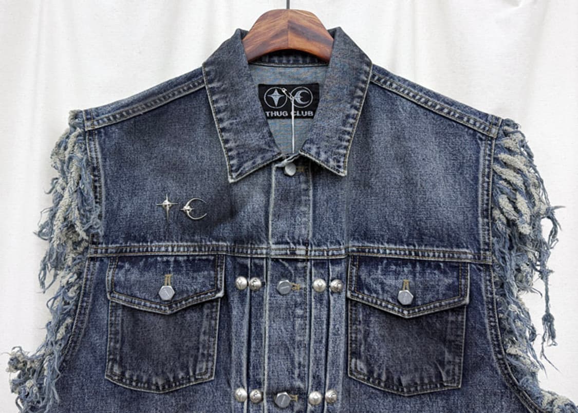 떠그클럽 25FW 엔젤스 데님 베스트 블루 새상품 상품이미지2