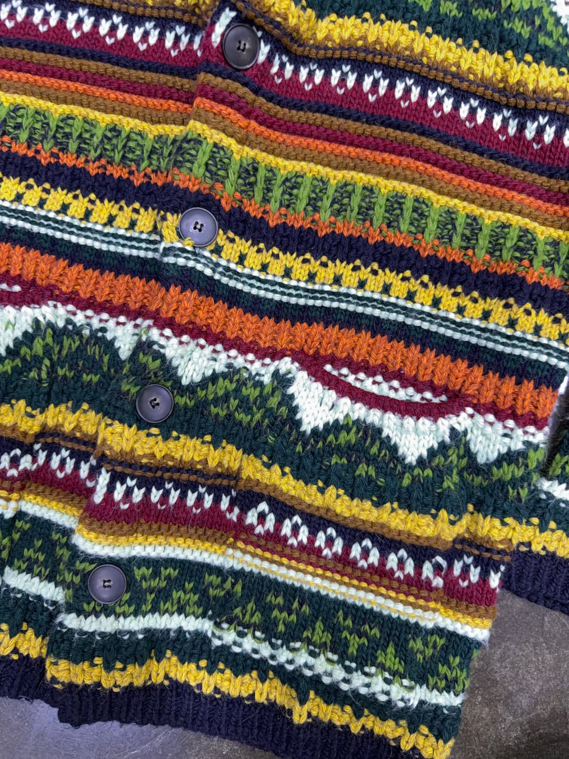 자라 에스닉 배색 니트 스웨터 가디건 M 상품이미지5