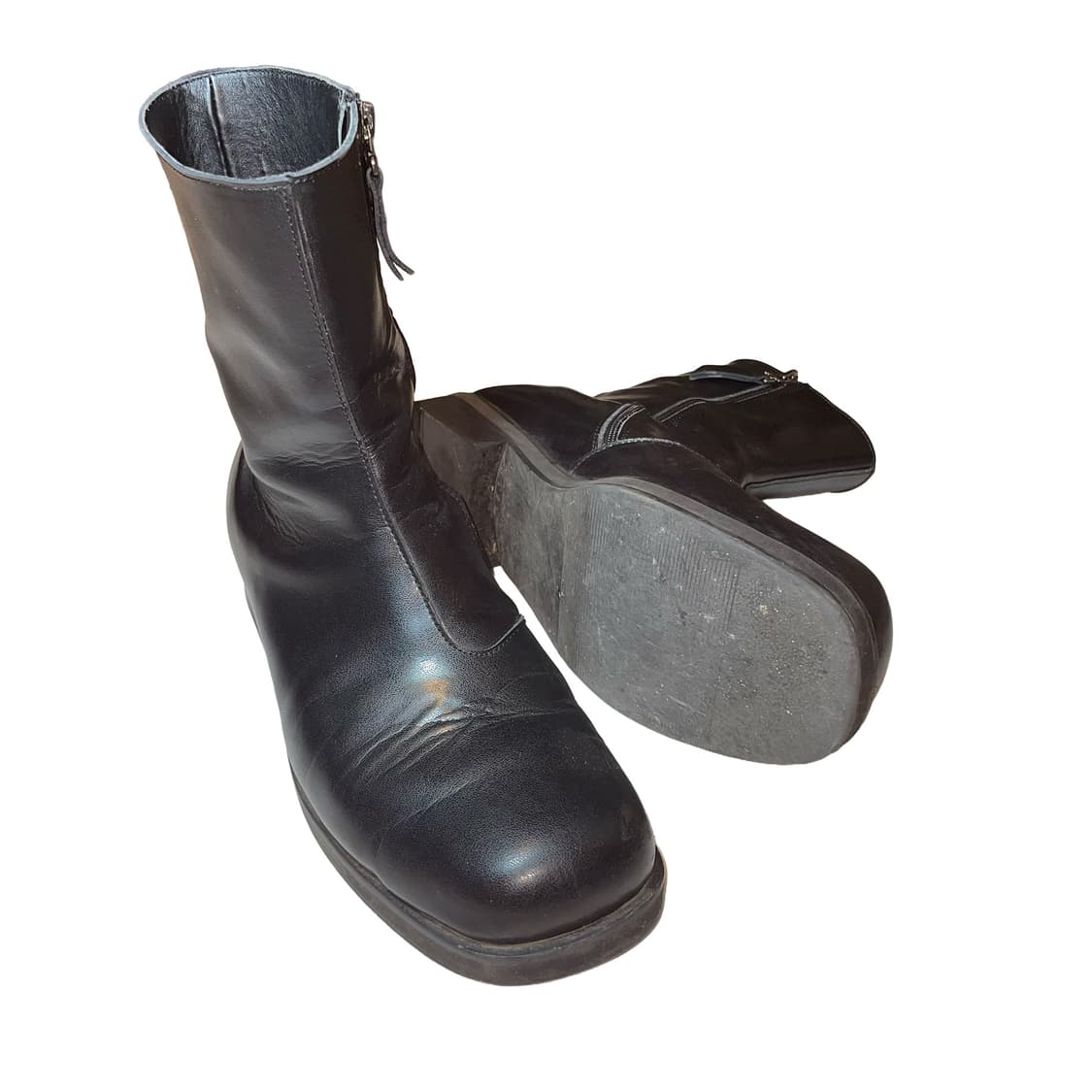 Black Leather Side Zip Boots 상품이미지2