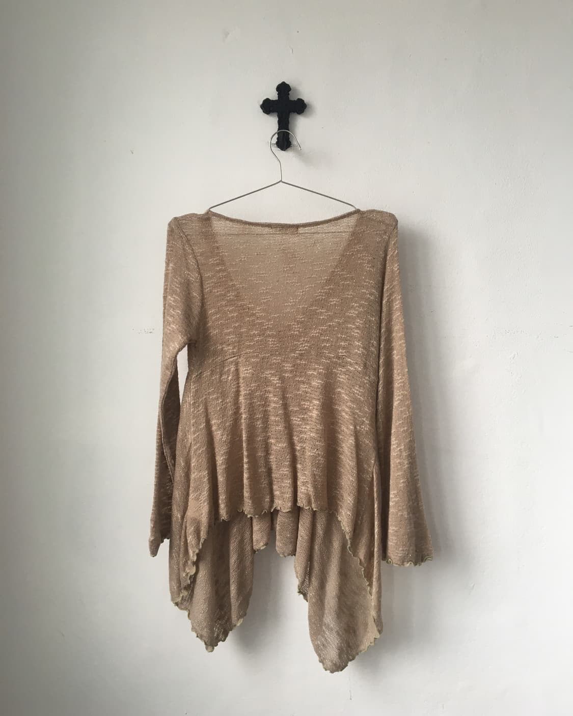 Lace trimming unbalanced knit 상품이미지3