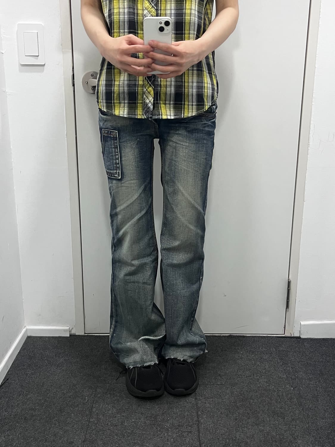 Anna Kerry Jeans 펑크 와이드 부츠컷 데님 팬츠 상품이미지4