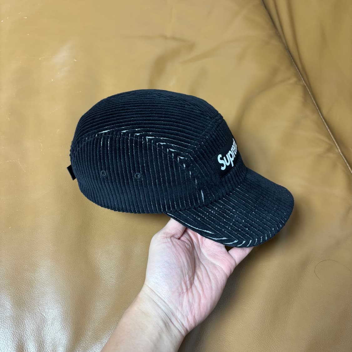 슈프림 캠프캡 모자 박스로고 23SS 코듀로이 투톤 블랙 상품이미지4