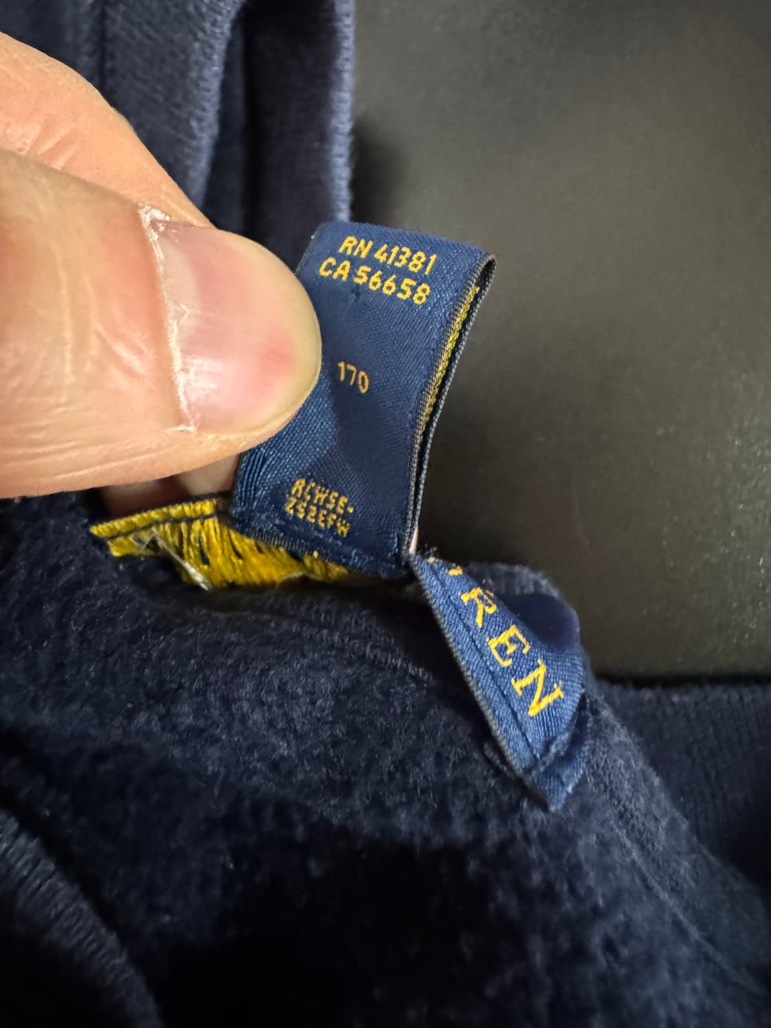 정품!! 폴로 랄프로렌 신형라벨 기모 맨투맨 18-20 네이비 상품이미지4