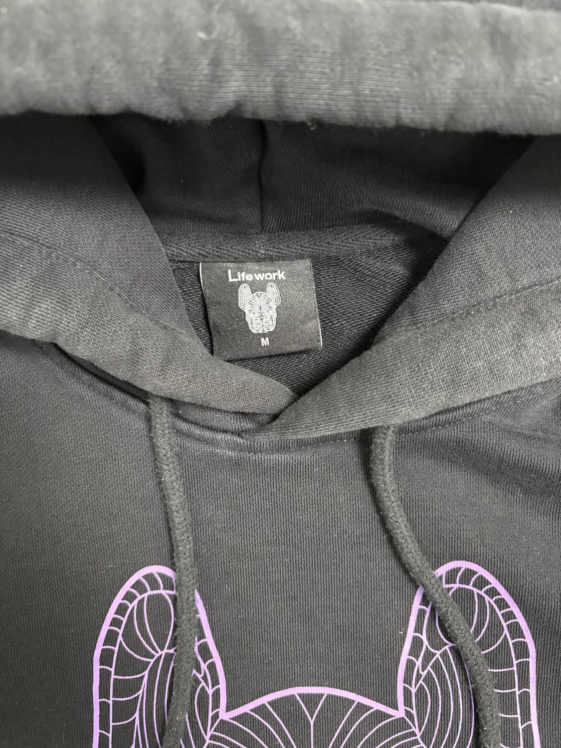 라이프워크 빅라독 퍼플 프린팅 후드티 블랙 상품이미지8