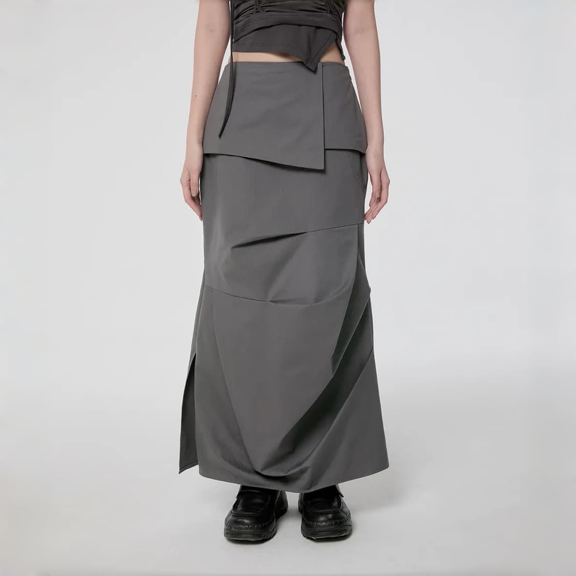 플레어업 드레이프 레이어드 맥시 스커트 상품이미지1