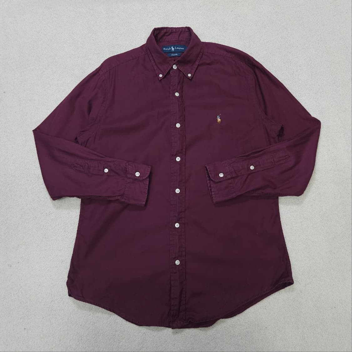 폴로 랄프 로렌 솔리드 셔츠 S 버건디 상품이미지1