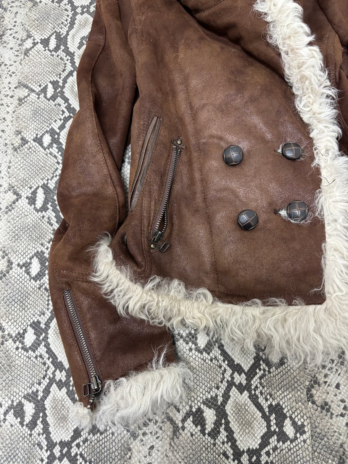 00‘s High Neck Button Sheep Fur&Leather  상품이미지3