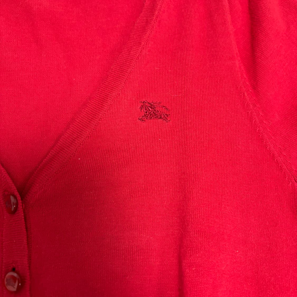 버버리 런던 크롭 반팔 레드 가디건 상품이미지2