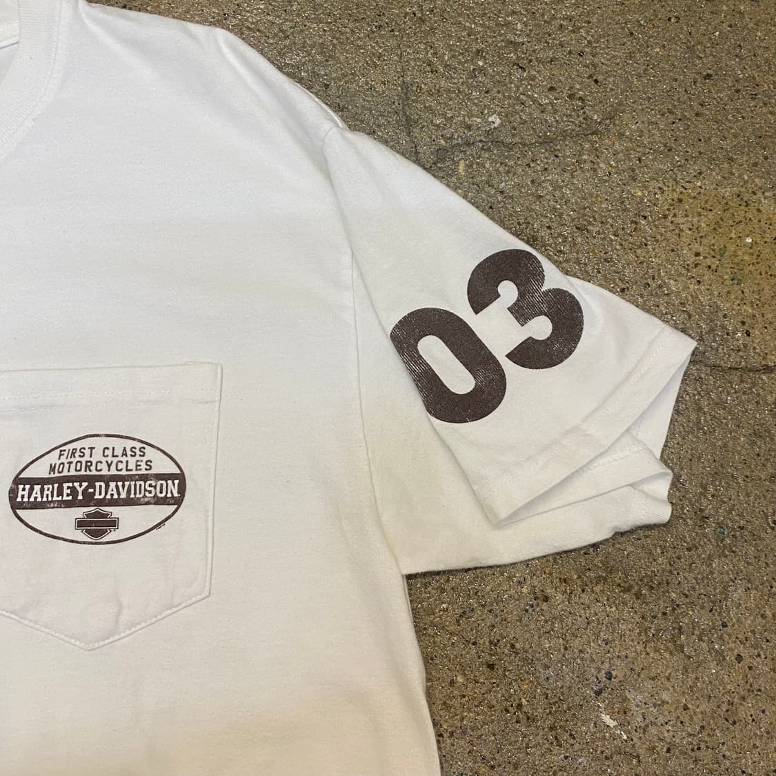 미국 빈티지 할리데이비슨 03로고 LINDON 반팔티 흰티셔츠 상품이미지4