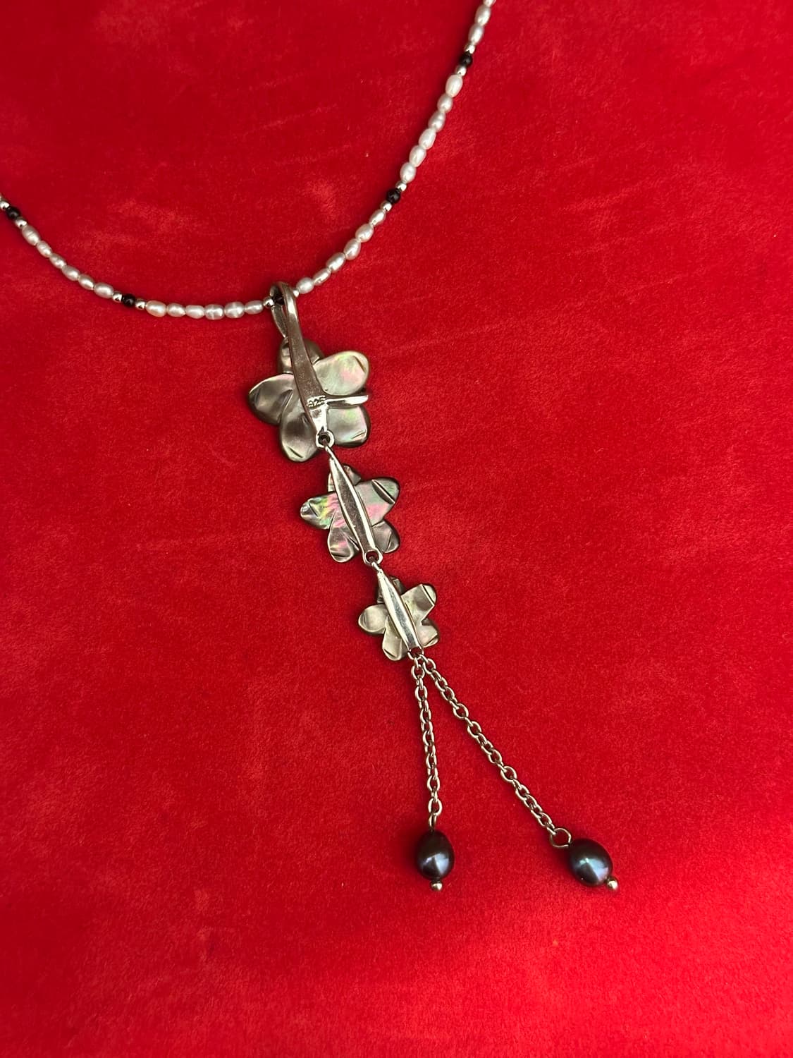 Vintage mother-of-pearl 925silver neckla 상품이미지4