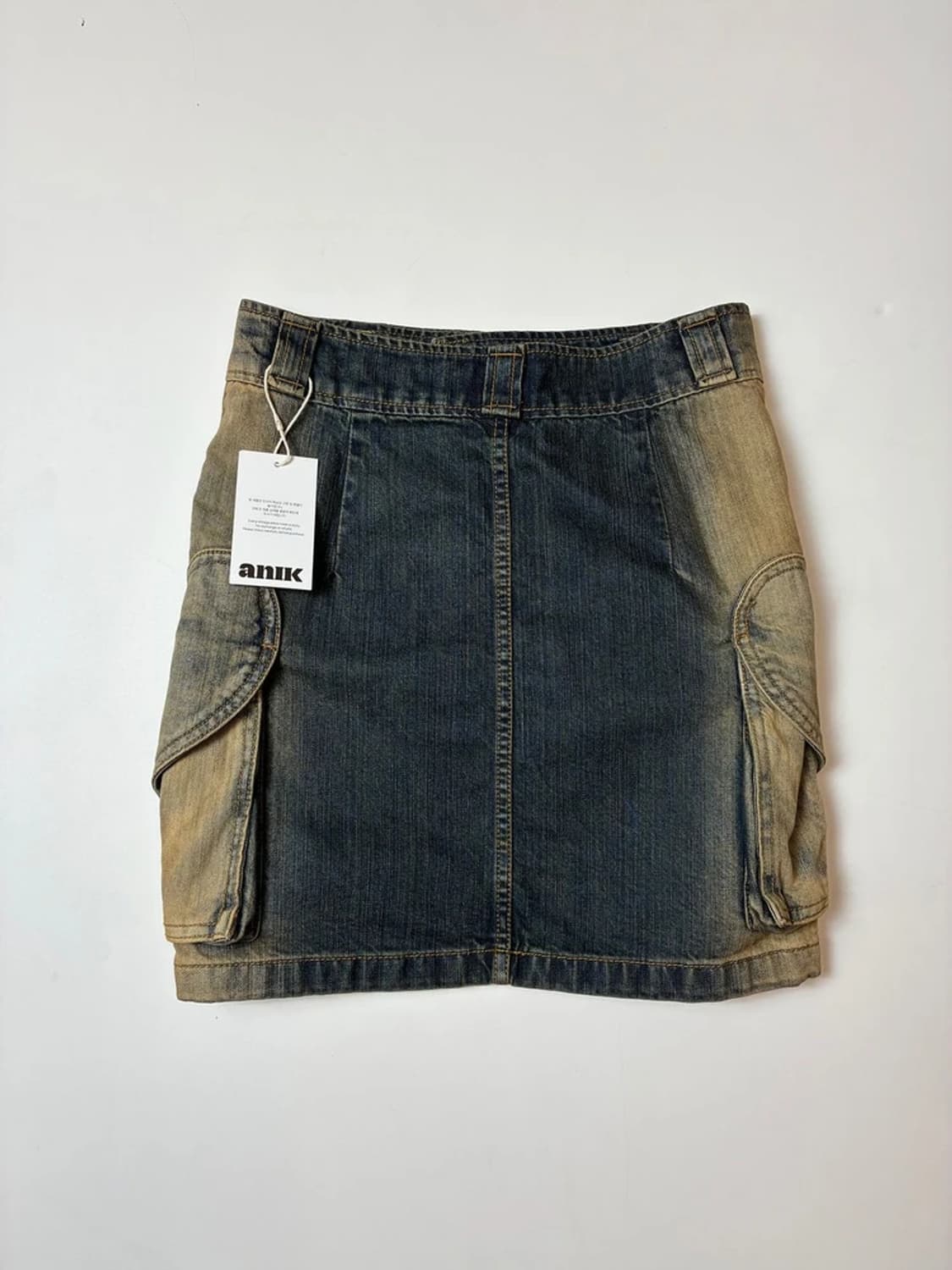 더뮤지엄비지터 하트 포켓 워시드 데님 스커트 PN9585 상품이미지6