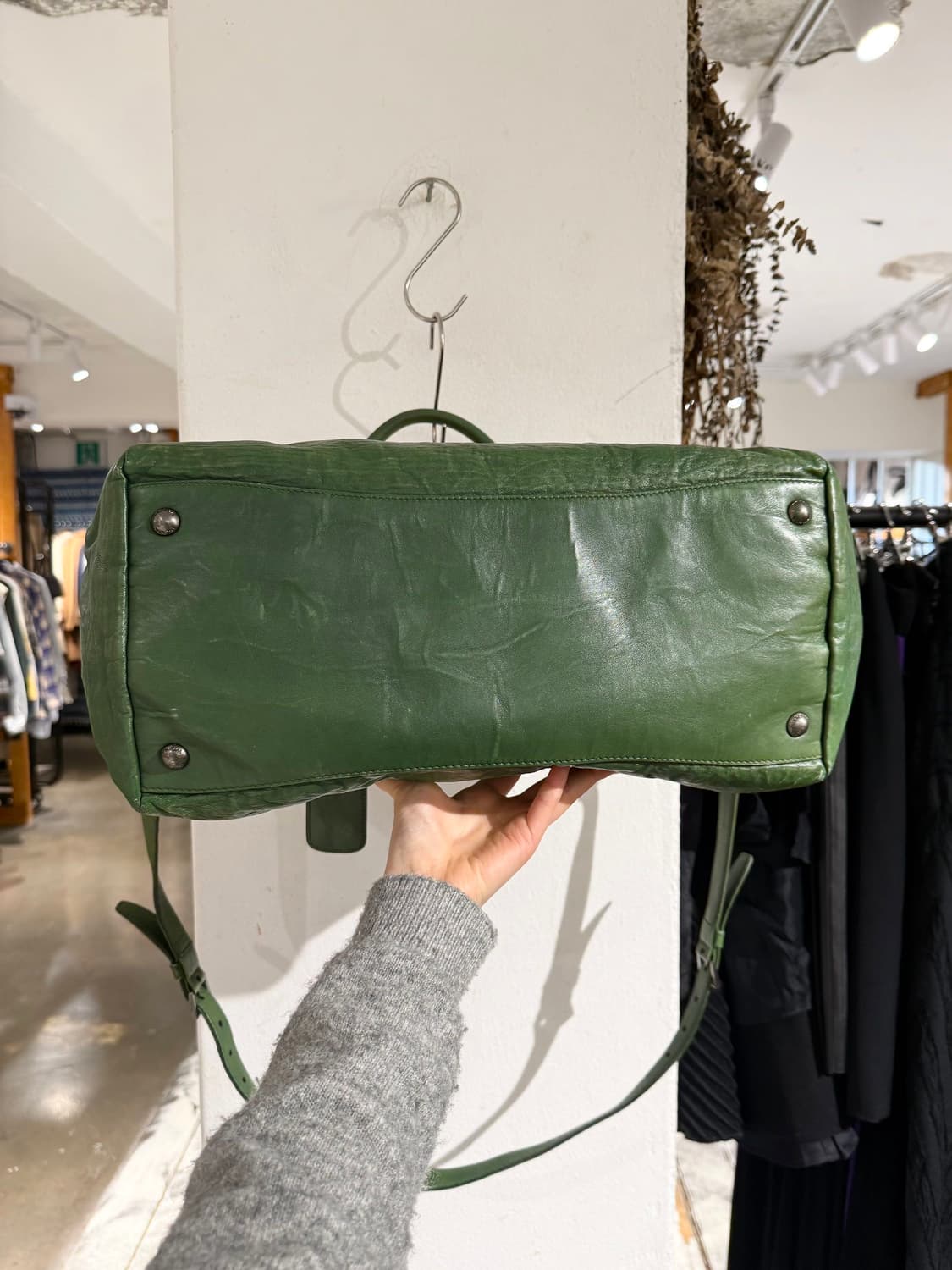 프라다 그린 나파 앤틱 투웨이 숄더 크로스백 상품이미지6