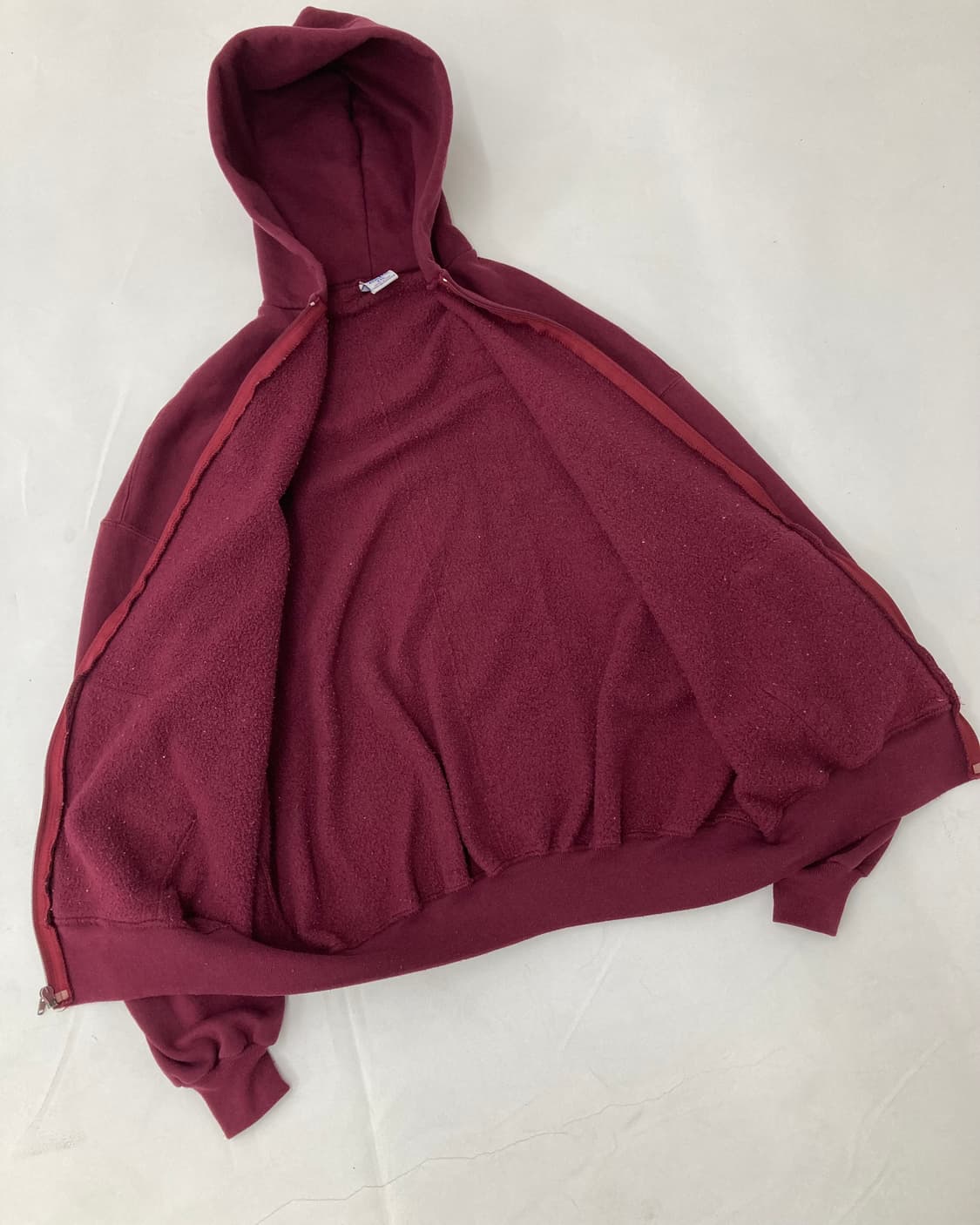 90s Russell Zip Up Hoodie (burgundy) 상품이미지7
