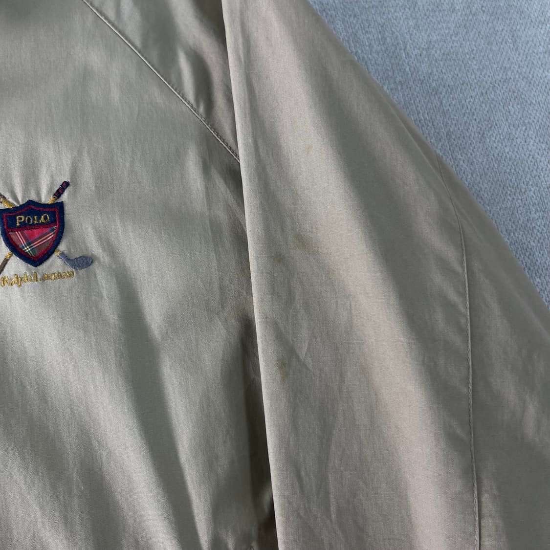 100 80s (일경물산)폴로랄프로렌 방패로고 블루종 자켓 상품이미지4