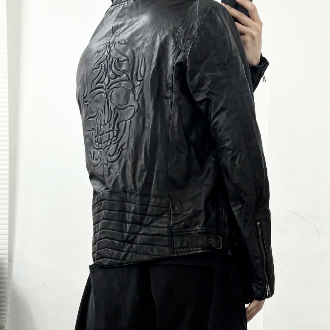 Dirty-12 양가죽 더블집업 라이더 자켓 상품이미지4