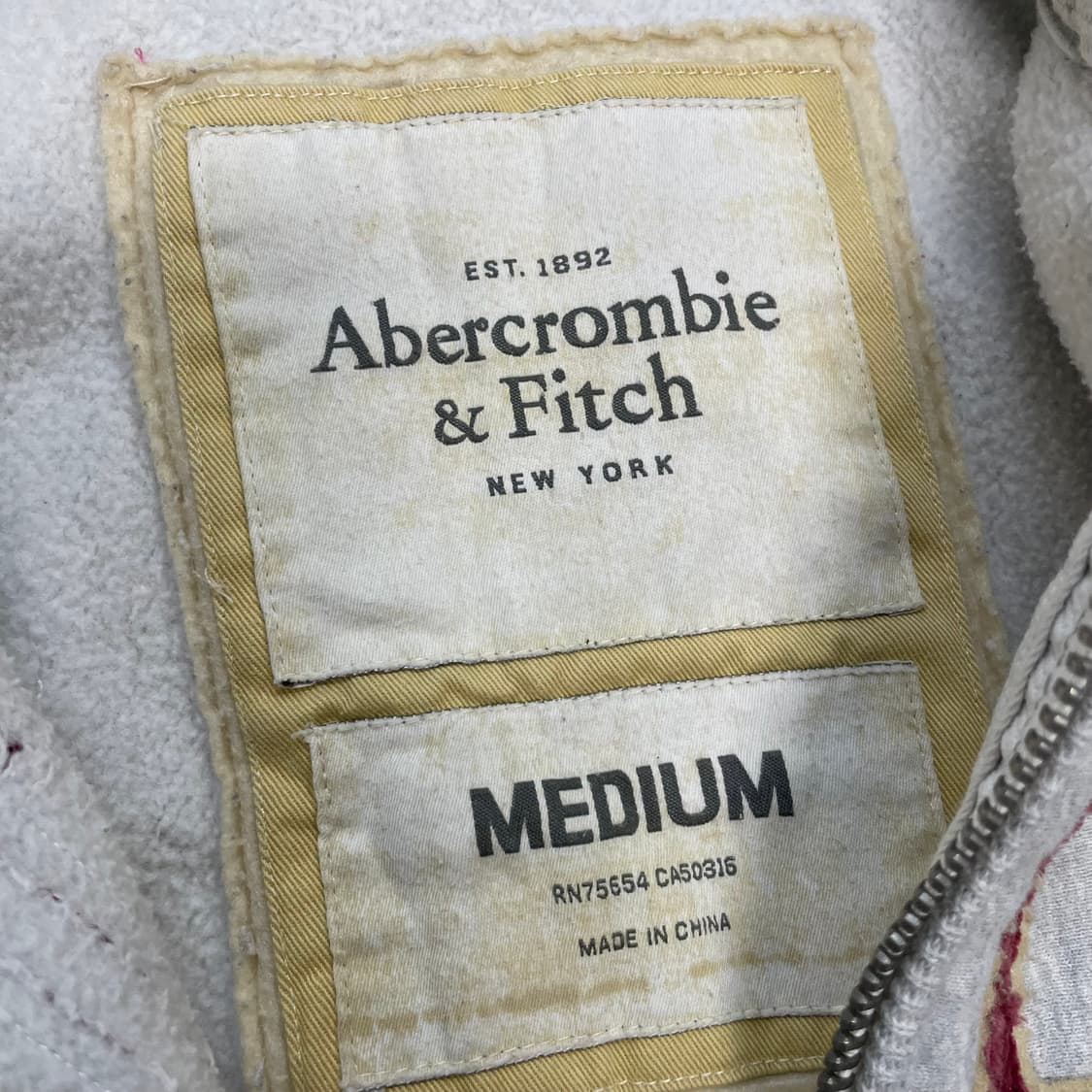 아베크롬비 피치 로고 후드집업 그레이 상품이미지4