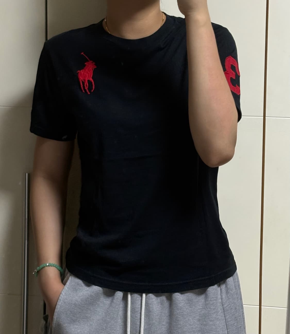 폴로 랄프로렌 레드 빅포니 블랙 반팔티 상품이미지1