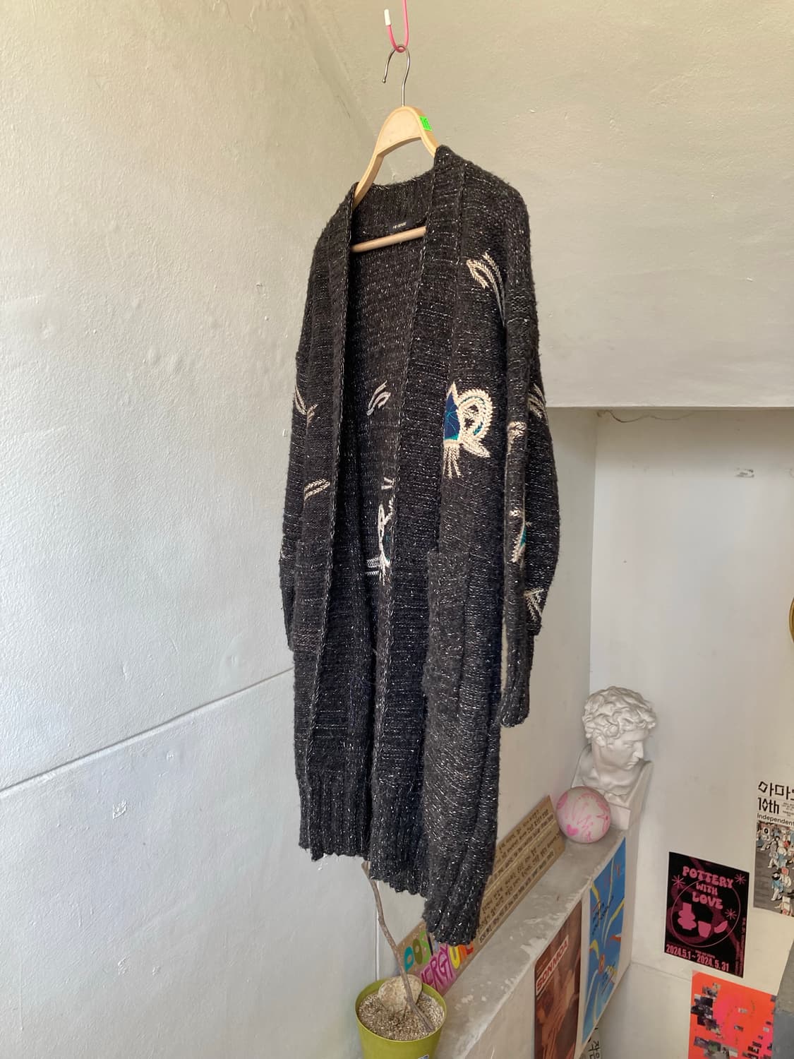 울 패치워크 하프 가디건 상품이미지4