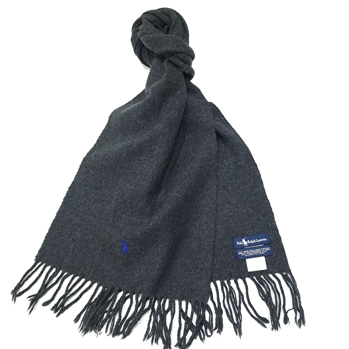 MX567 폴로 00s 이태리판 램스울 블루포니 차콜그레이 머플러 상품이미지2