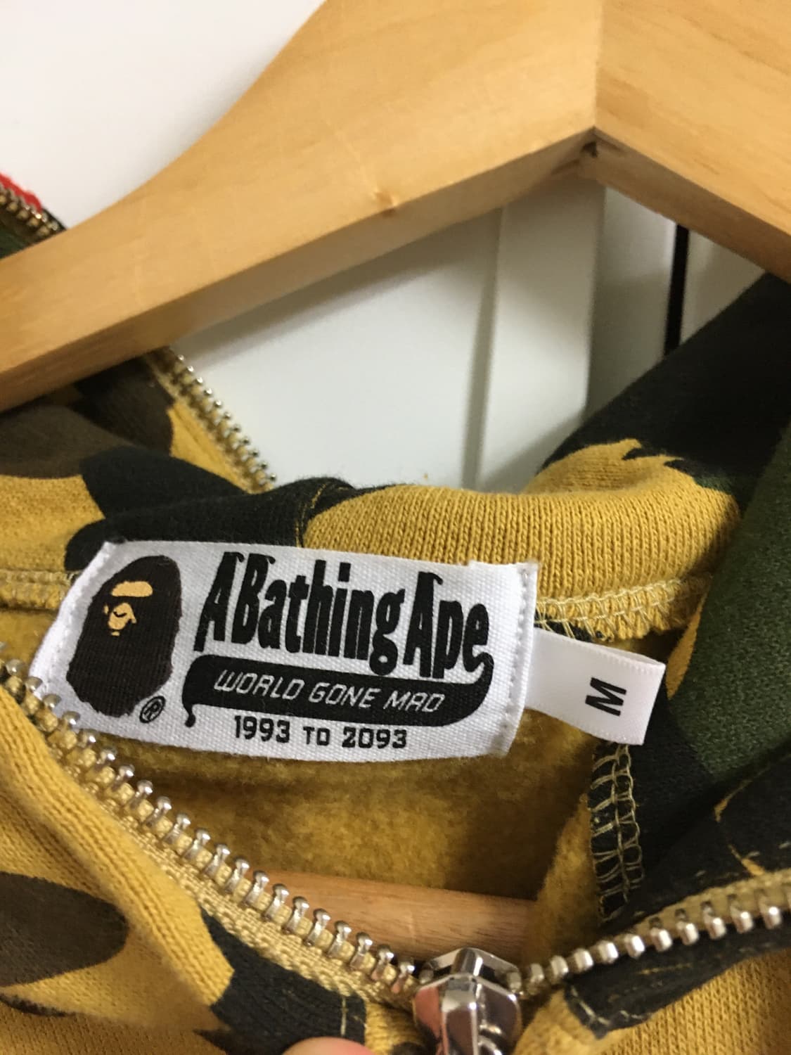 베이프 퍼스트 카모 샤크 풀집 후드집업 황계 m 상품이미지6