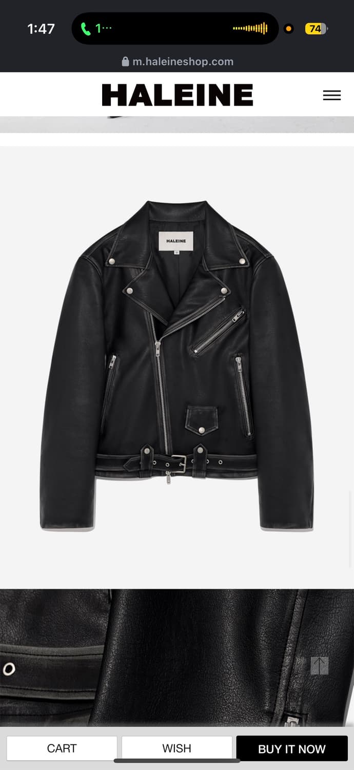 HALEINE 블랙 라이더 레더 자켓 알렌느 2사이즈 상품이미지3