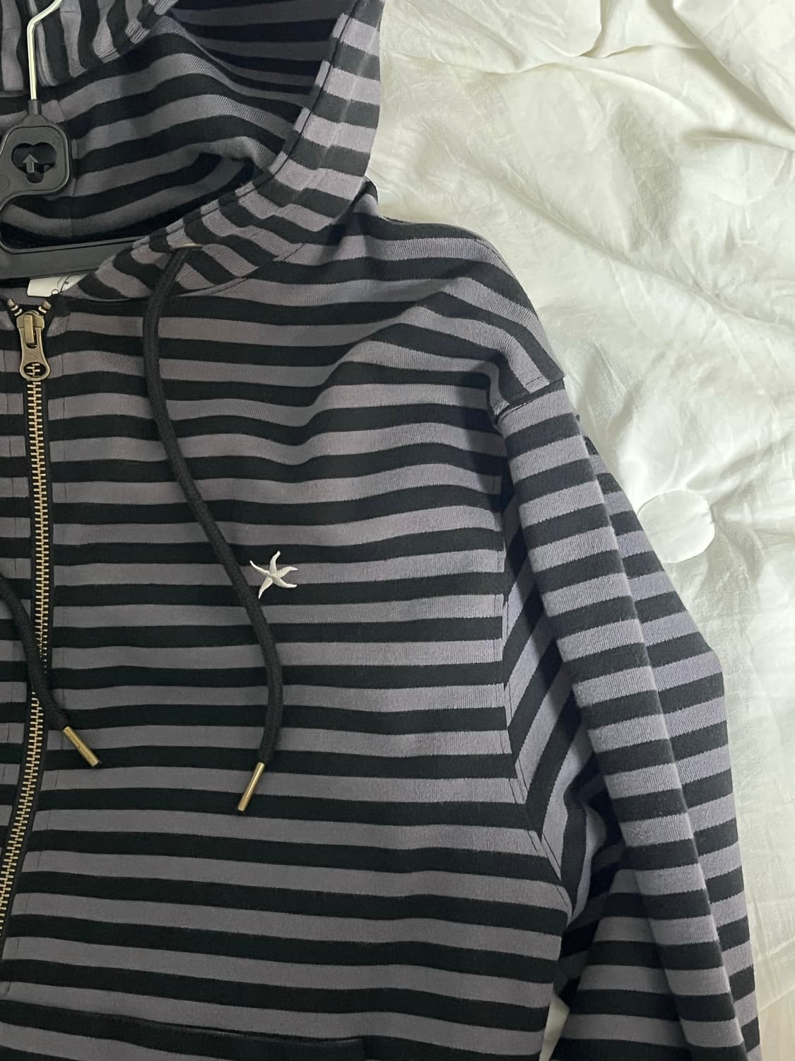 더콜디스트모먼트 스트라이프 후드집업 M 상품이미지3