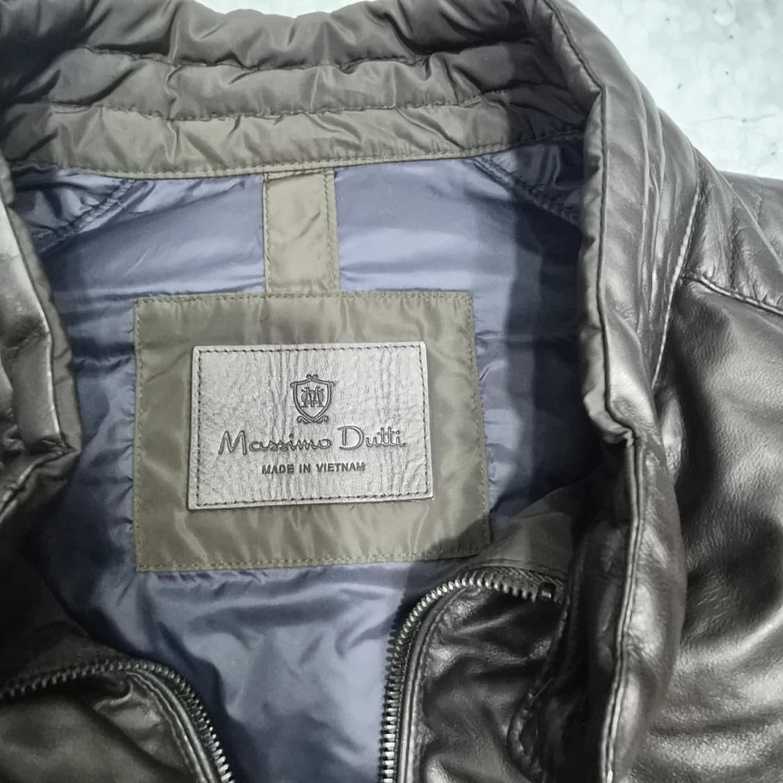 마시모두띠 가죽 배색 다운 패딩 L사이즈 상품이미지3