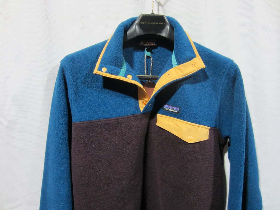 12FW 파타고니아 신칠라 스냅-T 플리스 블루 브라운 옐로우 투톤 상품이미지2