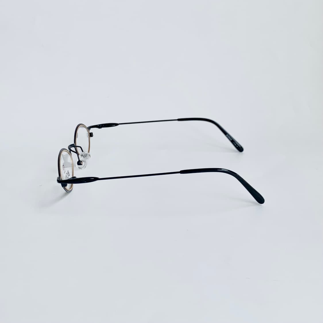 [픽키-715] 보니아 BONIA 빈티지 블랙 오벌 메탈 안경테 데드스탁 상품이미지4