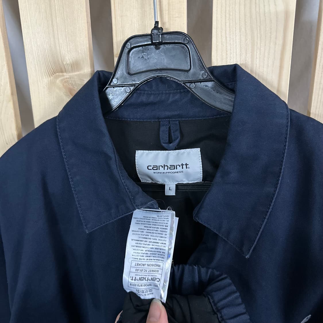 (L) 칼하트 WIP 네이비 메디슨 자켓 블루종 봄버 상품이미지6
