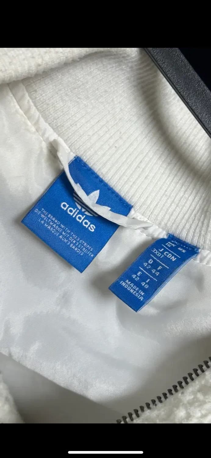 아디다스 화이트 뽀글이 자켓 올화이트 후리스 트랙탑 대장 상품이미지3