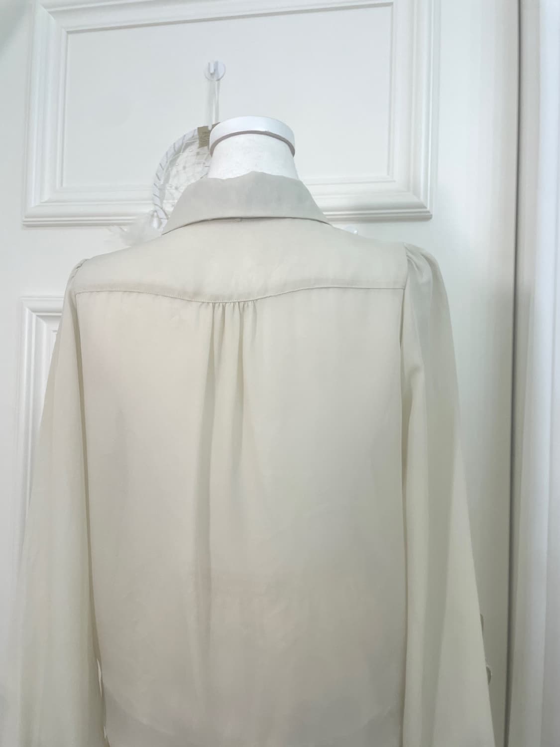 butter lace trim black bow blouse 상품이미지5